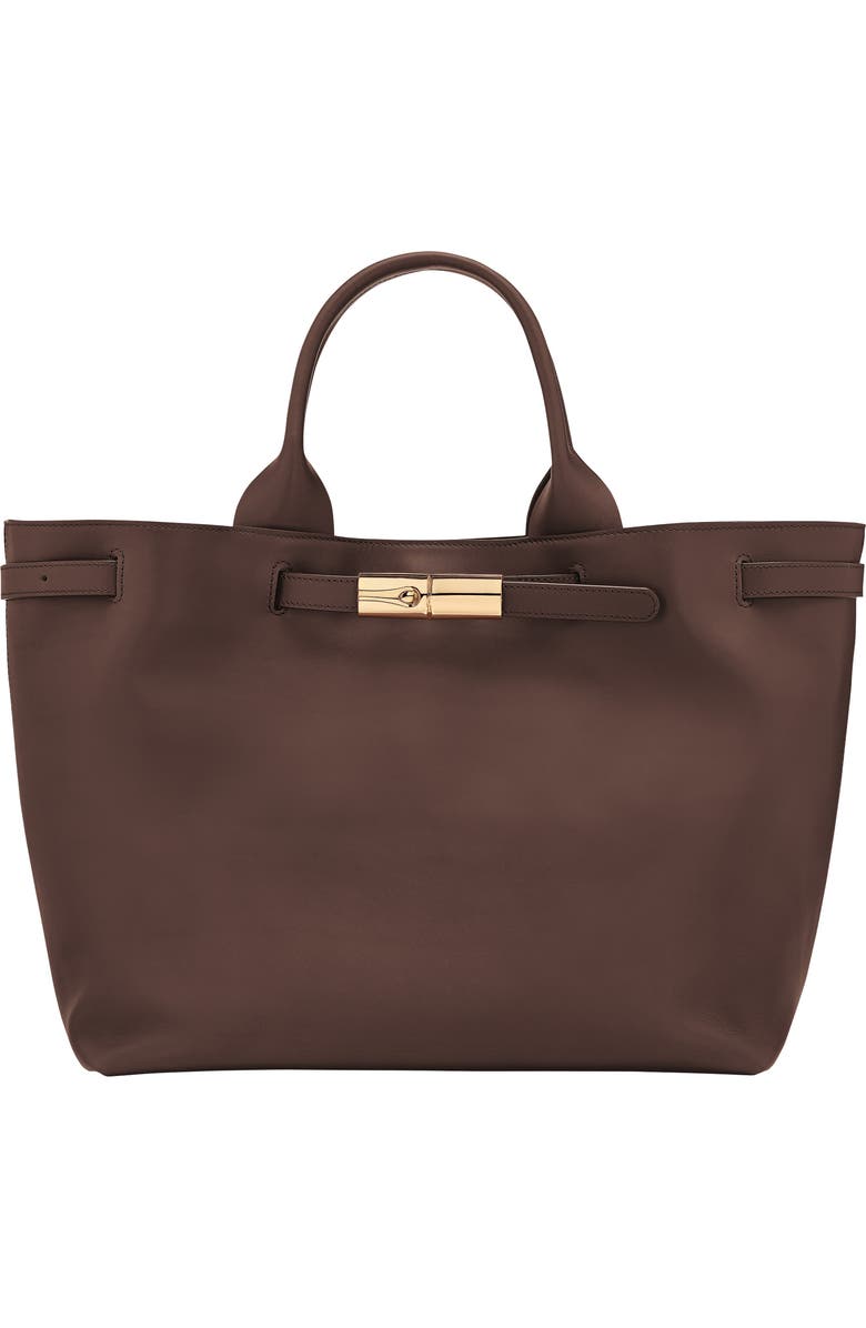 Longchamp Le Roseau Smart Leather Tote, Main, color, Mocha