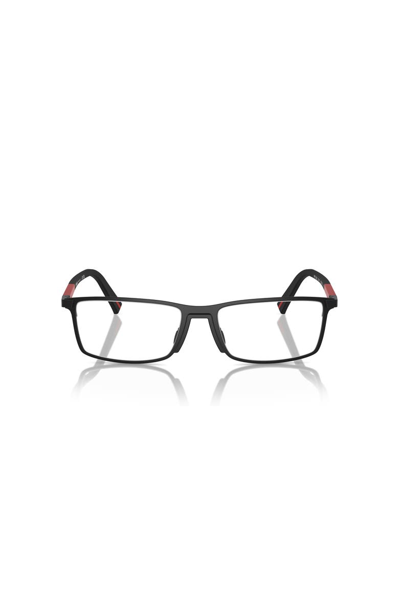 Prada Linea Rossa 53mm Rectangle optical glasses, Alternate, color, Black
