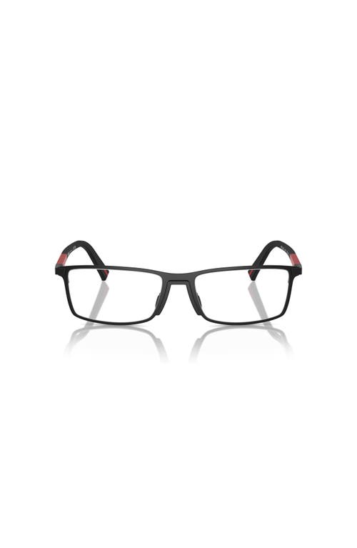 Prada Linea Rossa 55mm Rectangle Optical Glasses In Black