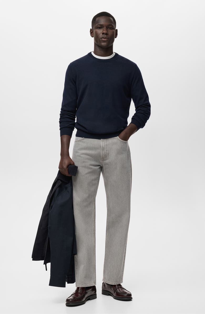 MANGO Moby Straight Fit Cotton Jeans, Alternate, color, Denim Grey