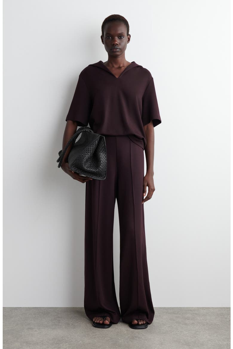 Marina Collar Top, Alternate, color, RED DARK