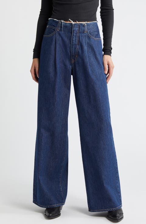 Taylor Pleated Wid Leg Jeans (Infinite Dream)