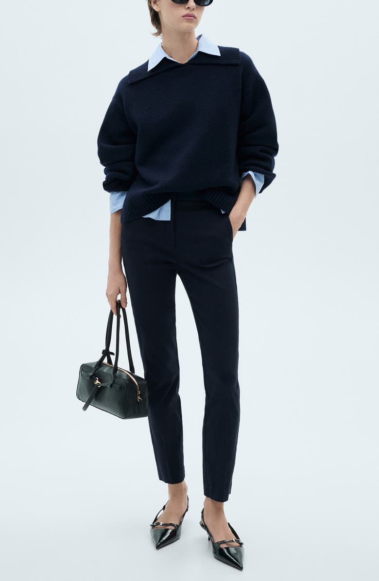 MANGO Crop Skinny Pants, Alternate, color, Dark Navy