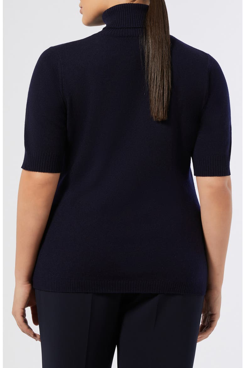 Nepal Turtleneck Short Sleeve Cashmere Sweater, Alternate, color, NAVY
