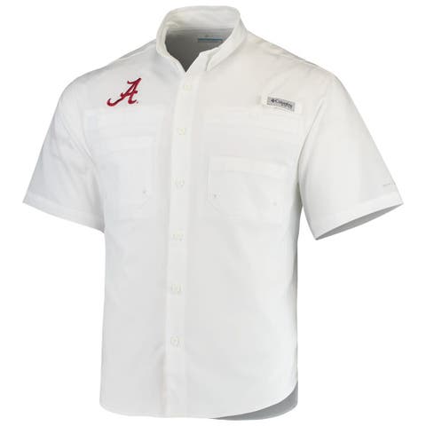 Men's Columbia White Alabama Crimson Tide PFG Tamiami Shirt