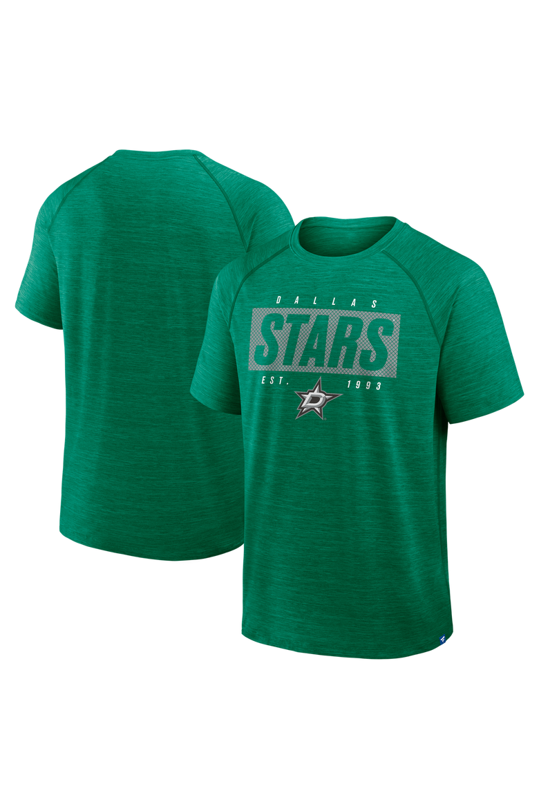 Men's Fanatics Heather Kelly Green Dallas Stars Breakaway Clutch Raglan T-Shirt, Main, color, Heather Kelly Green