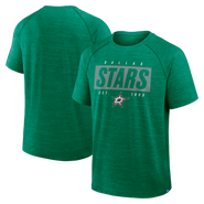 FANATICS Men's Fanatics Heather Kelly Green Dallas Stars Breakaway Clutch Raglan T-Shirt