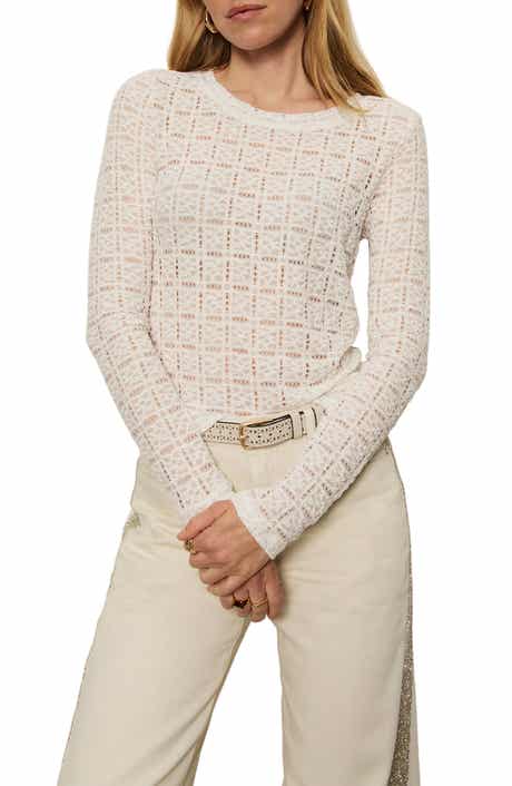 Sanctuary Perfect Long Sleeve Puckered Lace T-Shirt