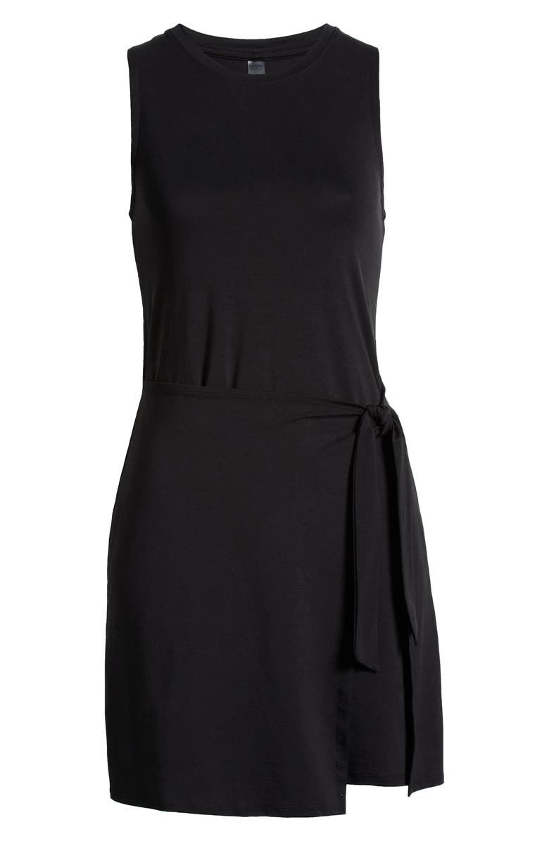 Beyond Yoga Meet Up Wrap Skirt Minidress, Alternate, color, Black