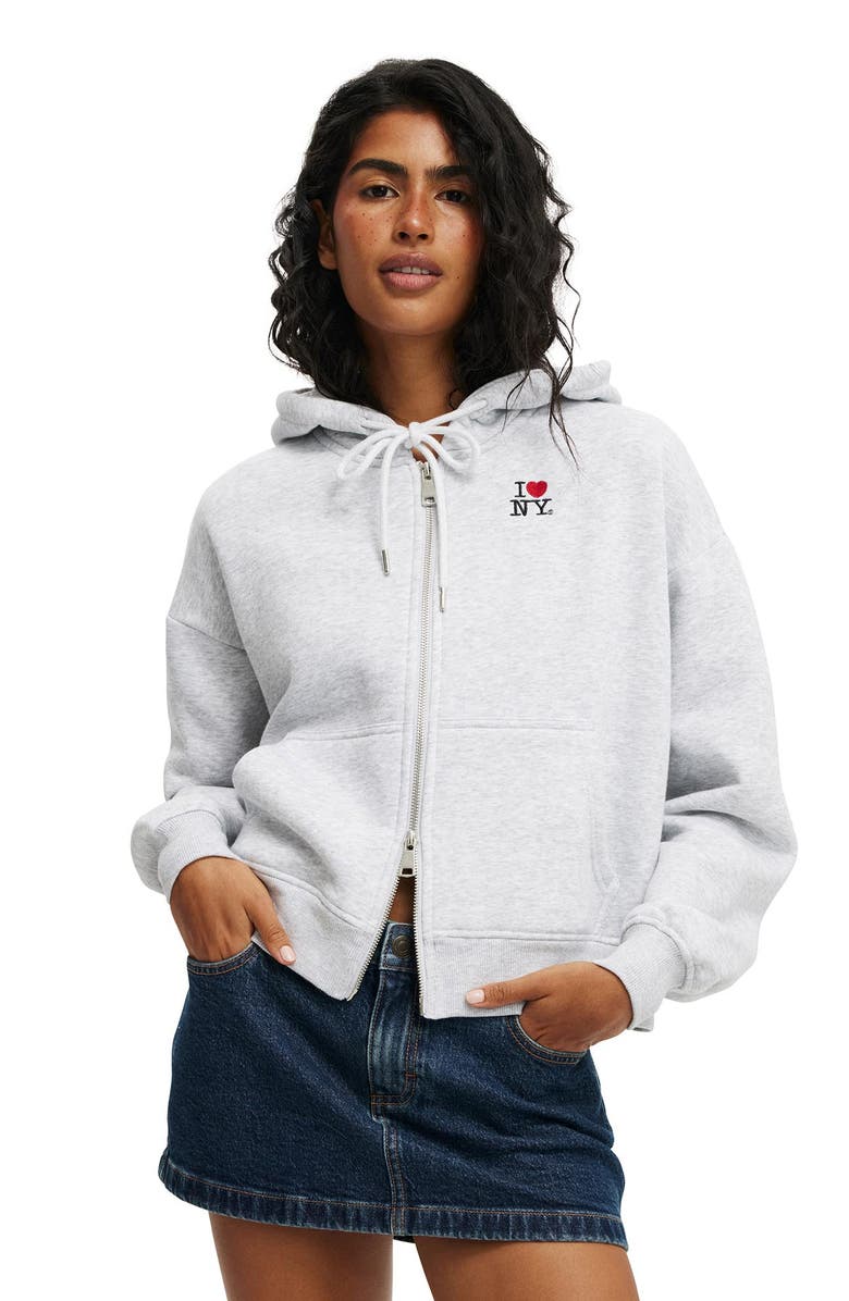 Cotton On Women's Classic Fleece Licensed Zip Through Hoodie, Main, color, 
