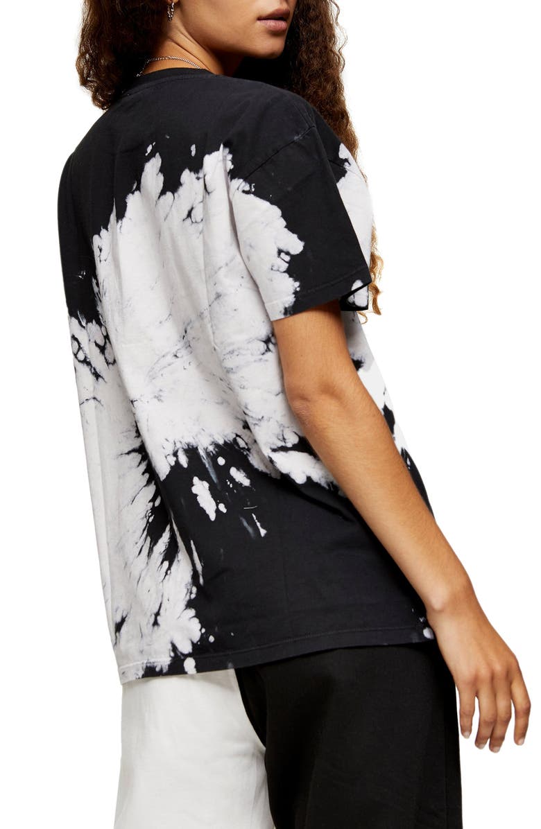 Topshop Monochrome Tie Dye T-Shirt, Alternate, color,