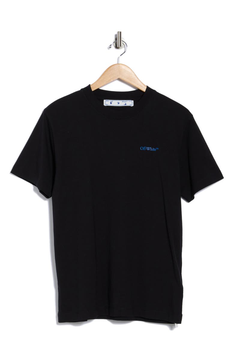 Off-White Slim Fit Arrow Logo Cotton Graphic T-Shirt, Alternate, color, Black And Blue