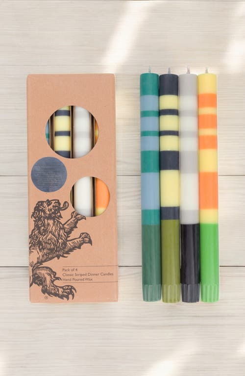 BRITISH COLOUR STANDARD BRITISH COLOUR STANDARD ASSORTED 4-PACK STRIPE DINNER CANDLES