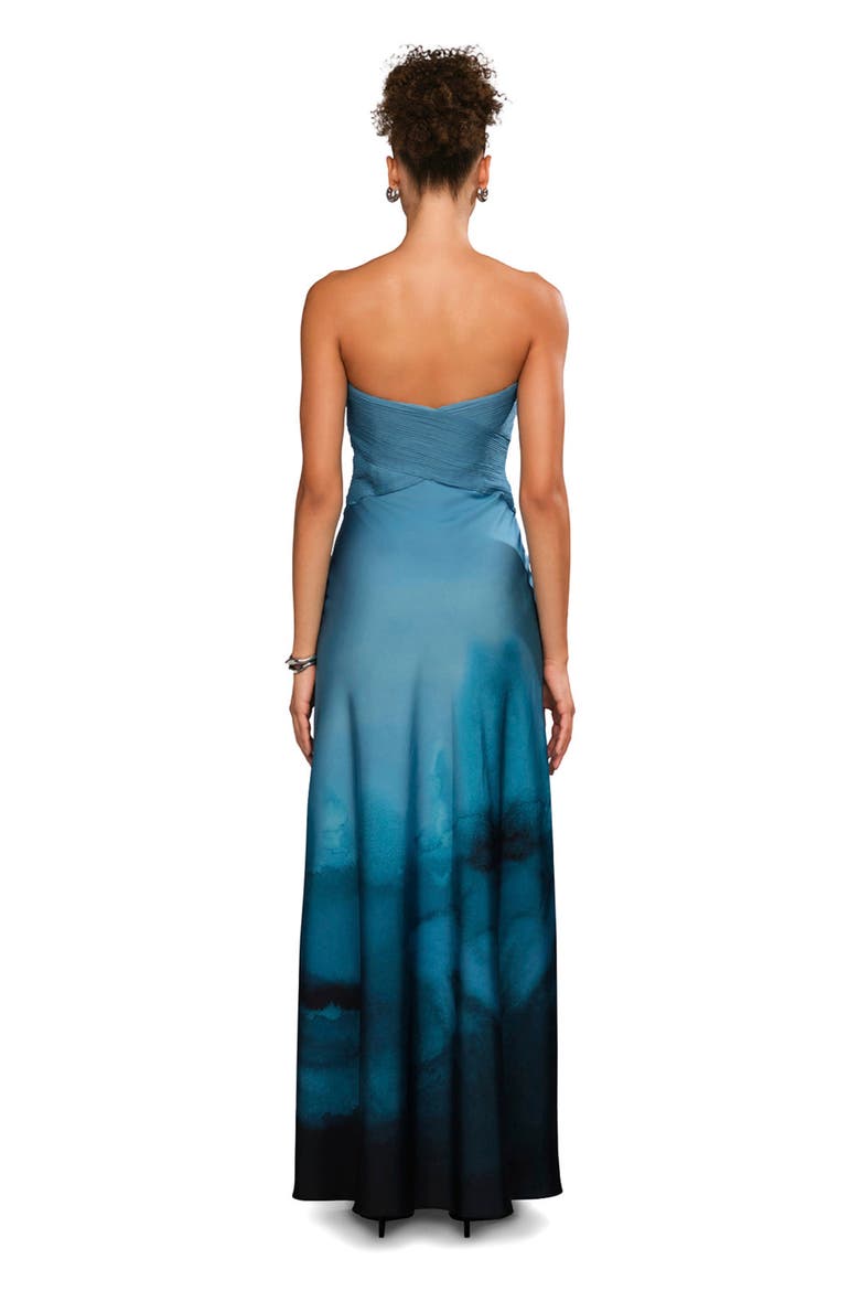 Cova Printed Gown, Alternate, color, River Walk
