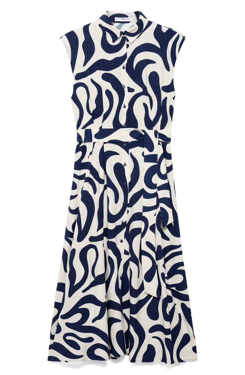 MANGO Print Pleated Shirtdress, Alternate, color,