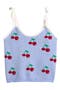Kids' Cherries Tie Shoulder Knit Tank