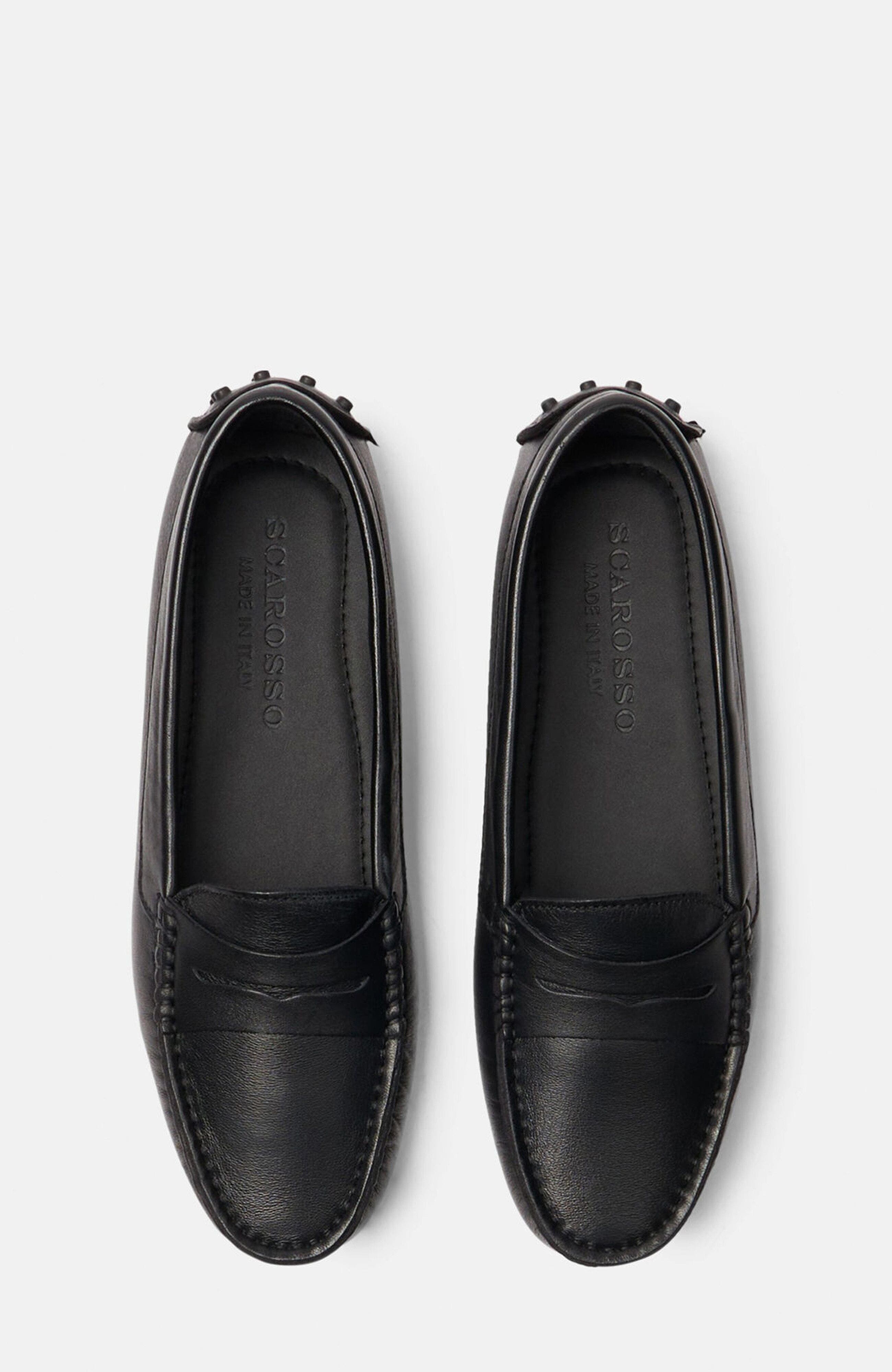 Ashley Driving Shoes, Alternate, color, Black - Calf