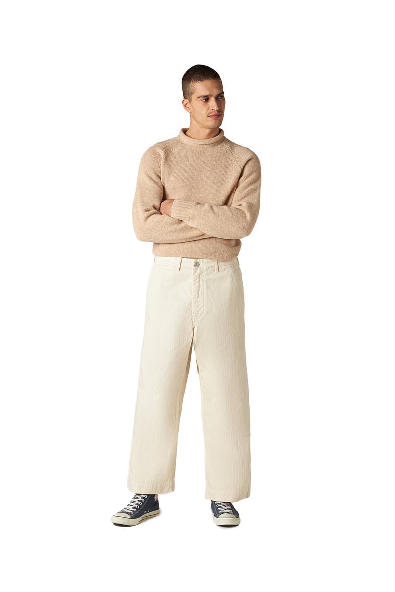 Herringbone Wide Leg Chino Pants, Alternate, color, Cream