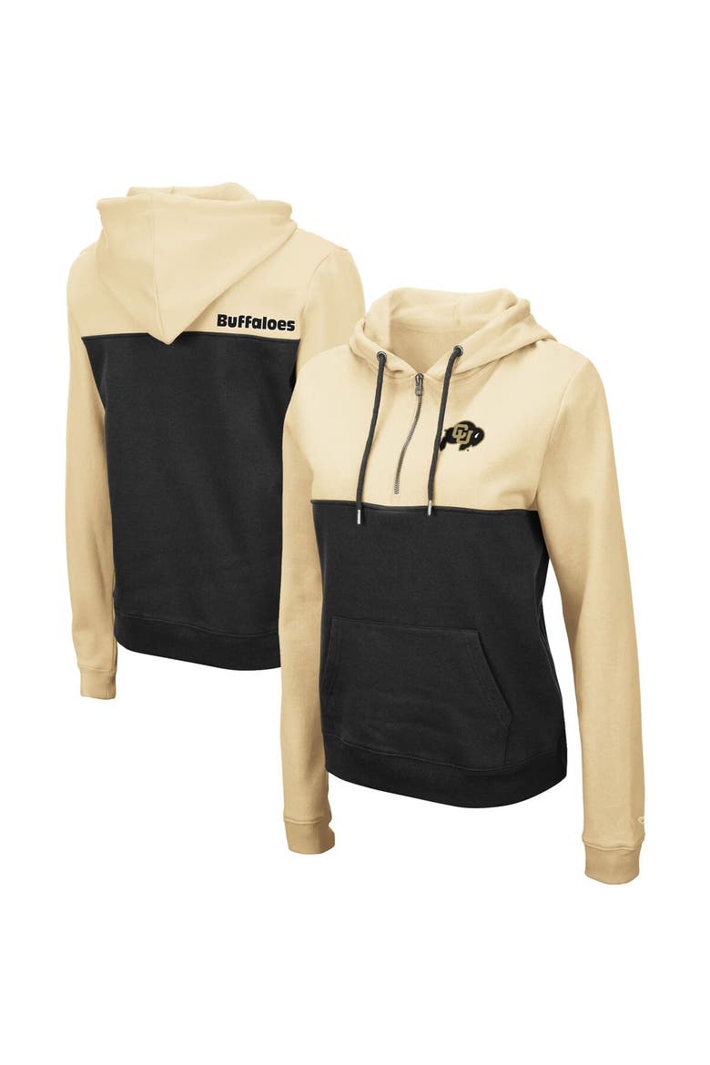 Women's Colosseum Gold/Black Colorado Buffaloes Aidan Lightweight Half-Zip Hoodie, Alternate, color, Gold