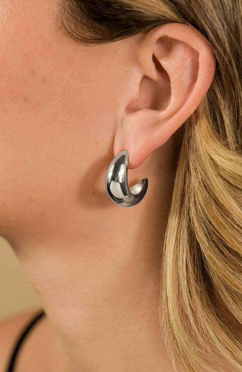 Sterling Forever Jolene Bubble Huggie Hoop Earrings, Alternate, color, Silver