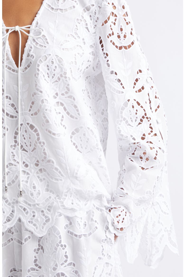 Halina Cutwork Cotton Top, Alternate, color, OPTIC