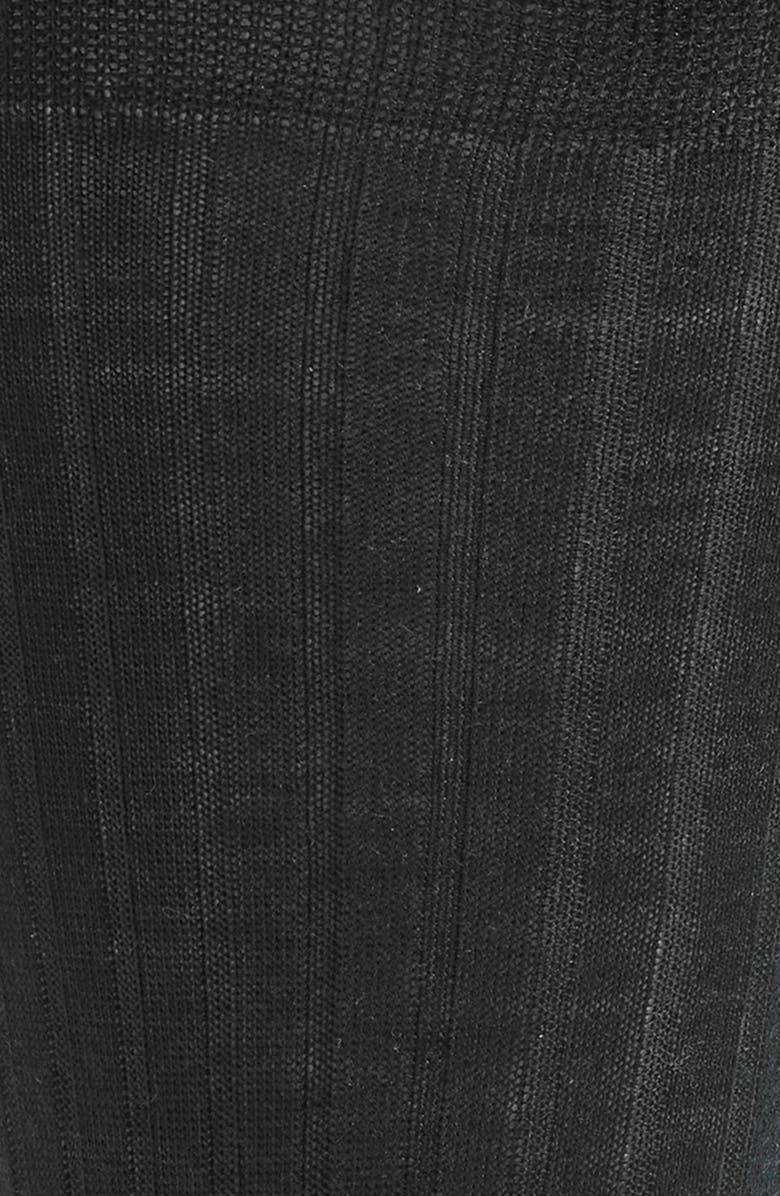 Canali Ribbed Wool Blend Socks, Alternate, color, Navy