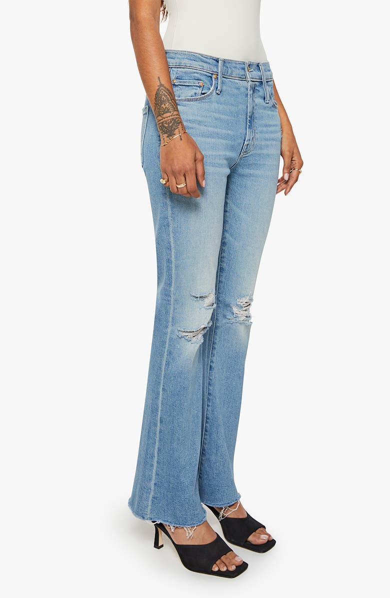 MOTHER Ripped Flare Jeans, Alternate, color, Chaos Is Calling