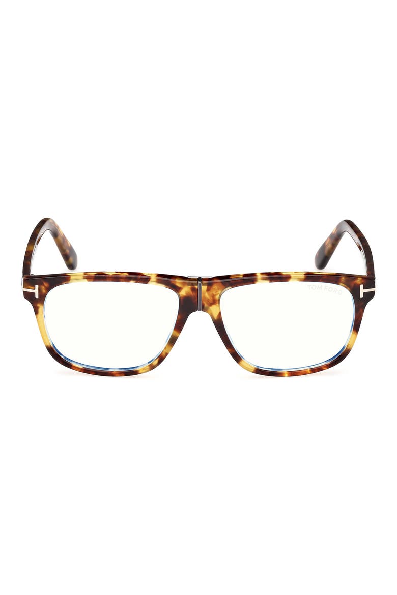 56mm Pilot Blue Light Blocking Glasses, Main, color, HAVANA / T LOGO / BLUE BLOCK