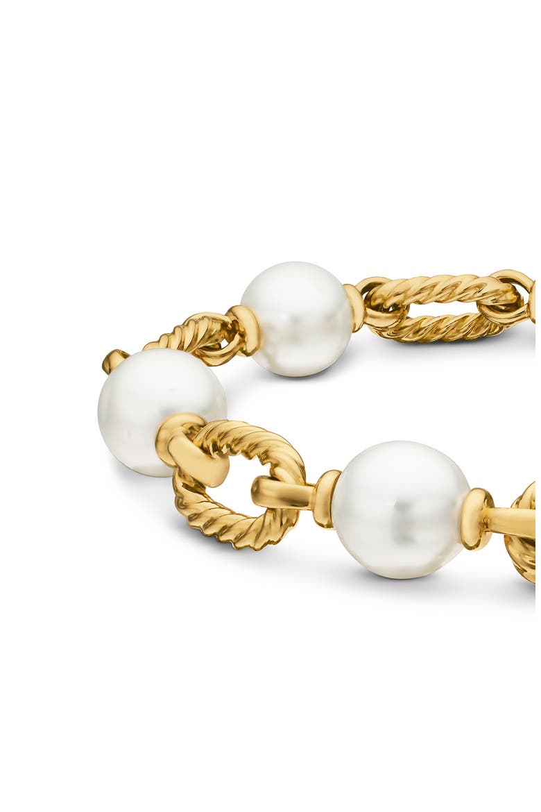 DY Madison® Pearl Chain Bracelet in 18K Yellow Gold, 11mm, Alternate, color, PEARL/ YELLOW GOLD