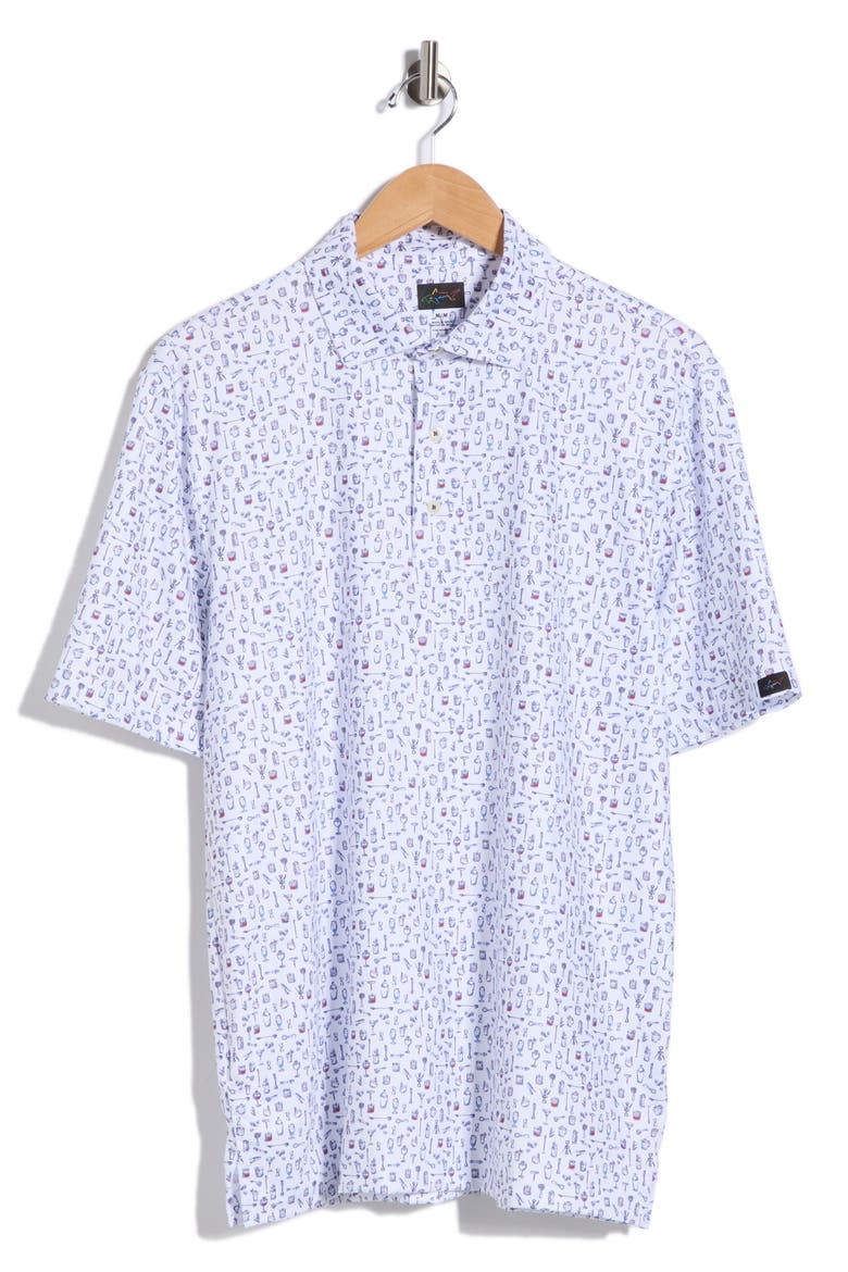 Americana Drinks Knit Polo, Alternate, color, WHITE
