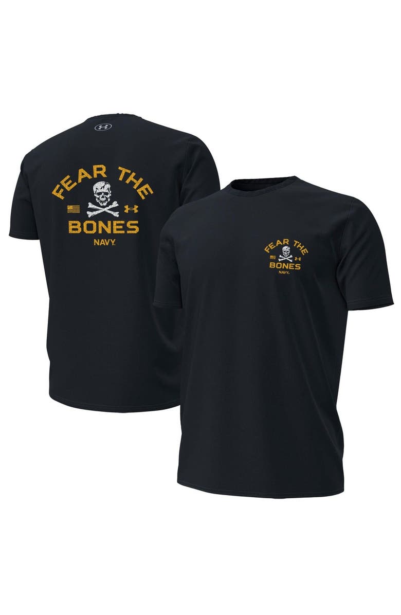 Under Armour Men's Under Armour Navy Navy Midshipmen 2024 Rivalry Fear The Bones Performance T-Shirt, Main, color, 