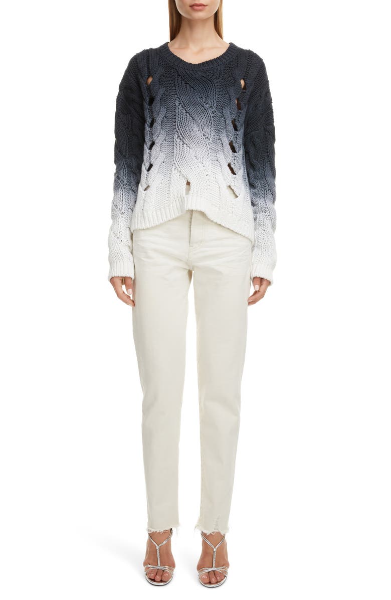 Saint Laurent High Waist Slim Jeans, Alternate, color,