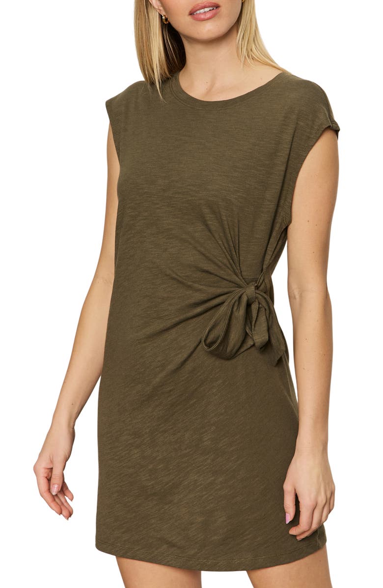 Sanctuary Stripe Side Tie Organic Cotton Blend T-Shirt Dress, Alternate, color, 