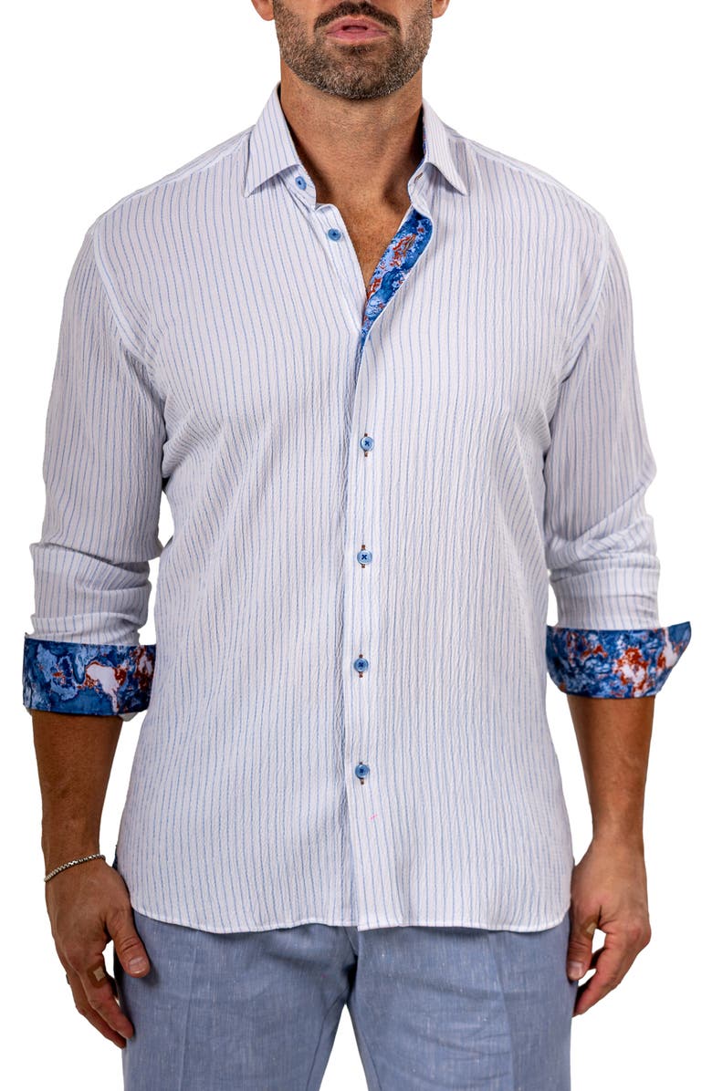 Maceoo Fibonacci Marthy Contemporary Fit Button-Up Shirt, Alternate, color, White