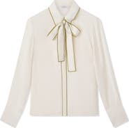 LK Bennett Elisa Tie Neck Crepe Shirt