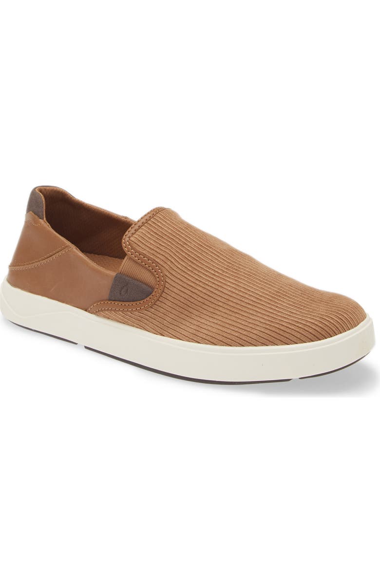 OluKai Laeahi Kapa Slip-On, Main, color, Tan / Dk Wood