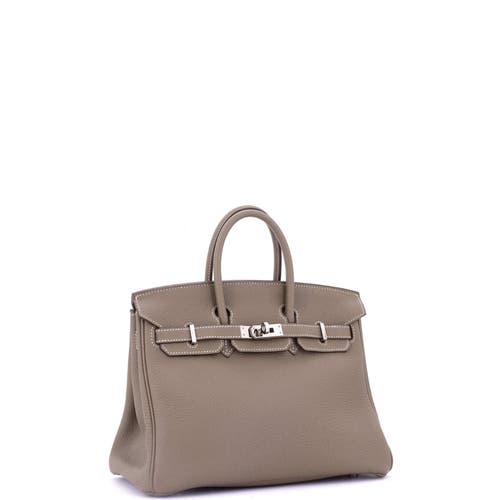 Pre-owned Hermes Hermes Birkin Handbag Grey Togo With Palladium Hardware 25 In Brown