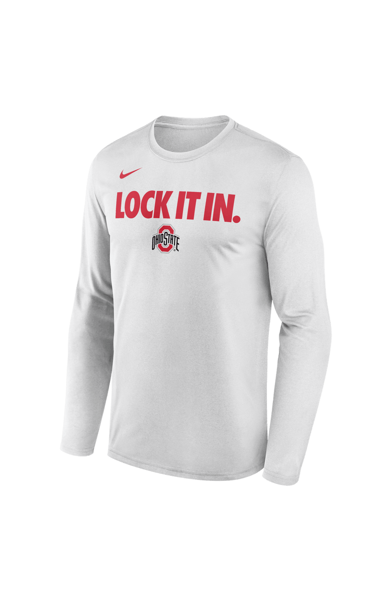 Nike Men's Nike  White Ohio State Buckeyes 2026 On-Court Bench Long Sleeve T-Shirt, Alternate, color, White