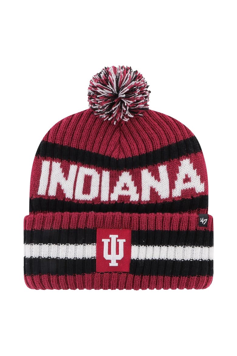 Men's '47  Crimson Indiana Hoosiers Bering Cuffed Knit Hat with Pom, Main, color, Crimson