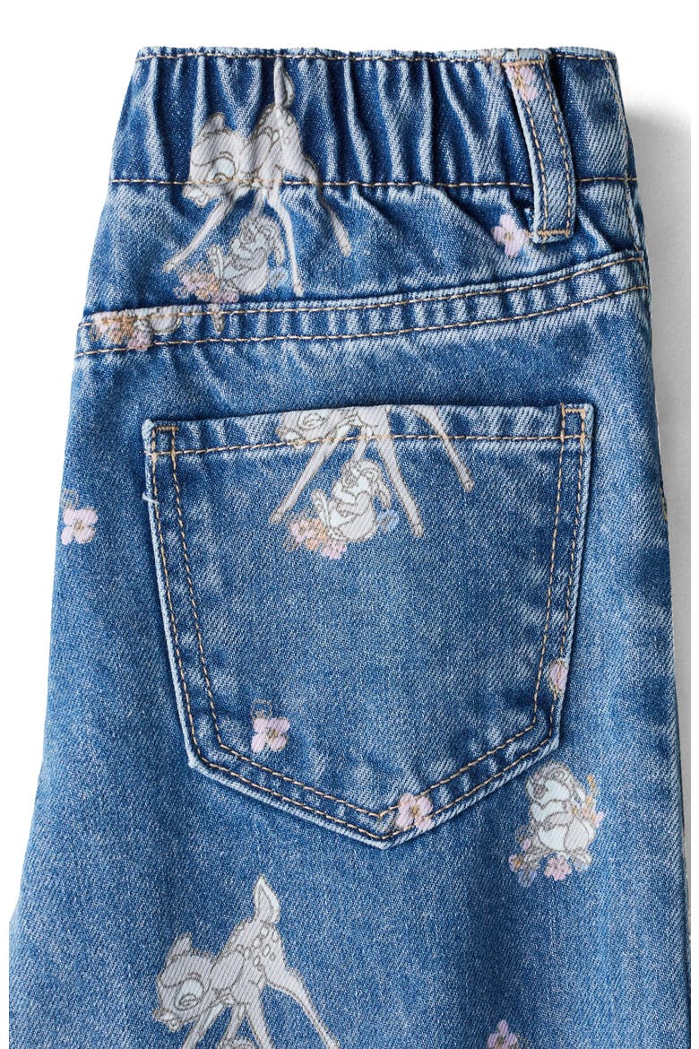 Printed Wide Leg Jeans, Alternate, color, Denim blue/Bambi