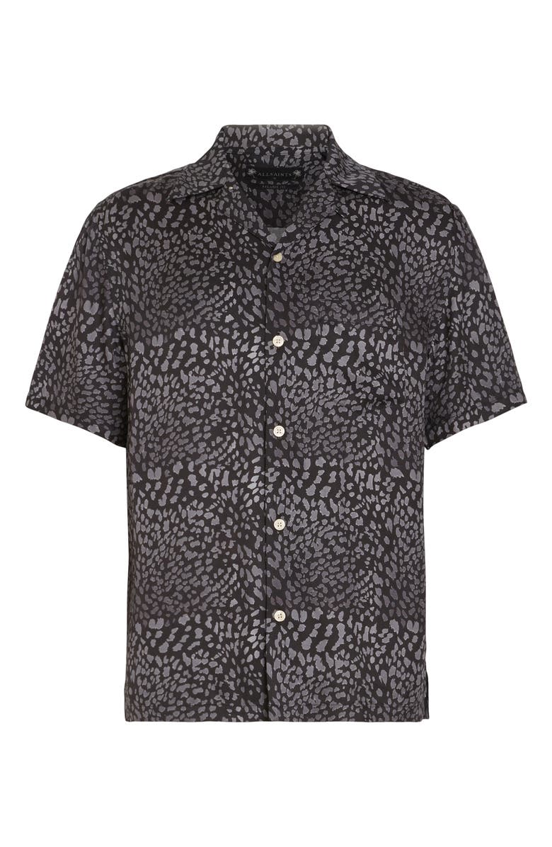 AllSaints Cosmo Print Short Sleeve Button-Up Shirt, Alternate, color,