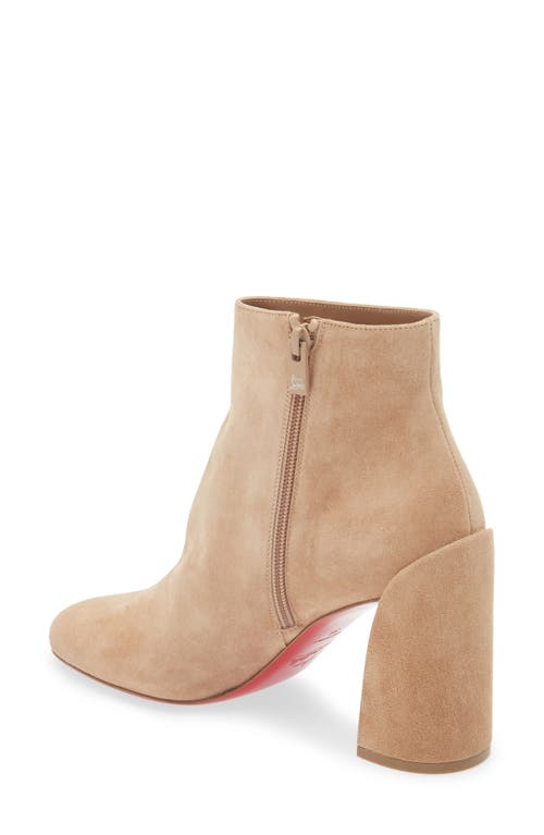 Christian Louboutin Turela Suede Red Sole Ankle Booties In Neutral