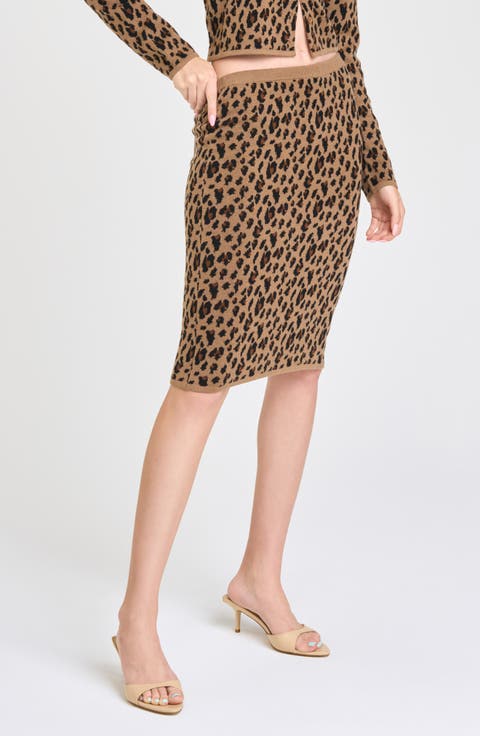 Willa Leopard Print Sweater Skirt