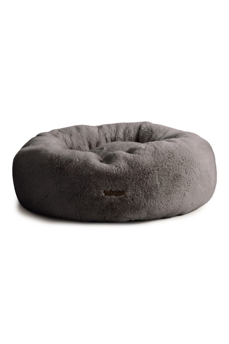 Faux Fur Pet Bed, Main, color, CHARCOAL CHARLIE