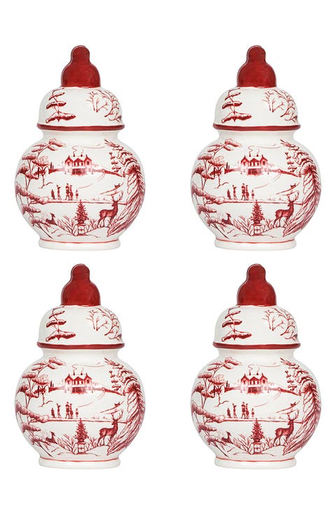 Country Estate Winter Frolic Set of 4 Place Card Holders