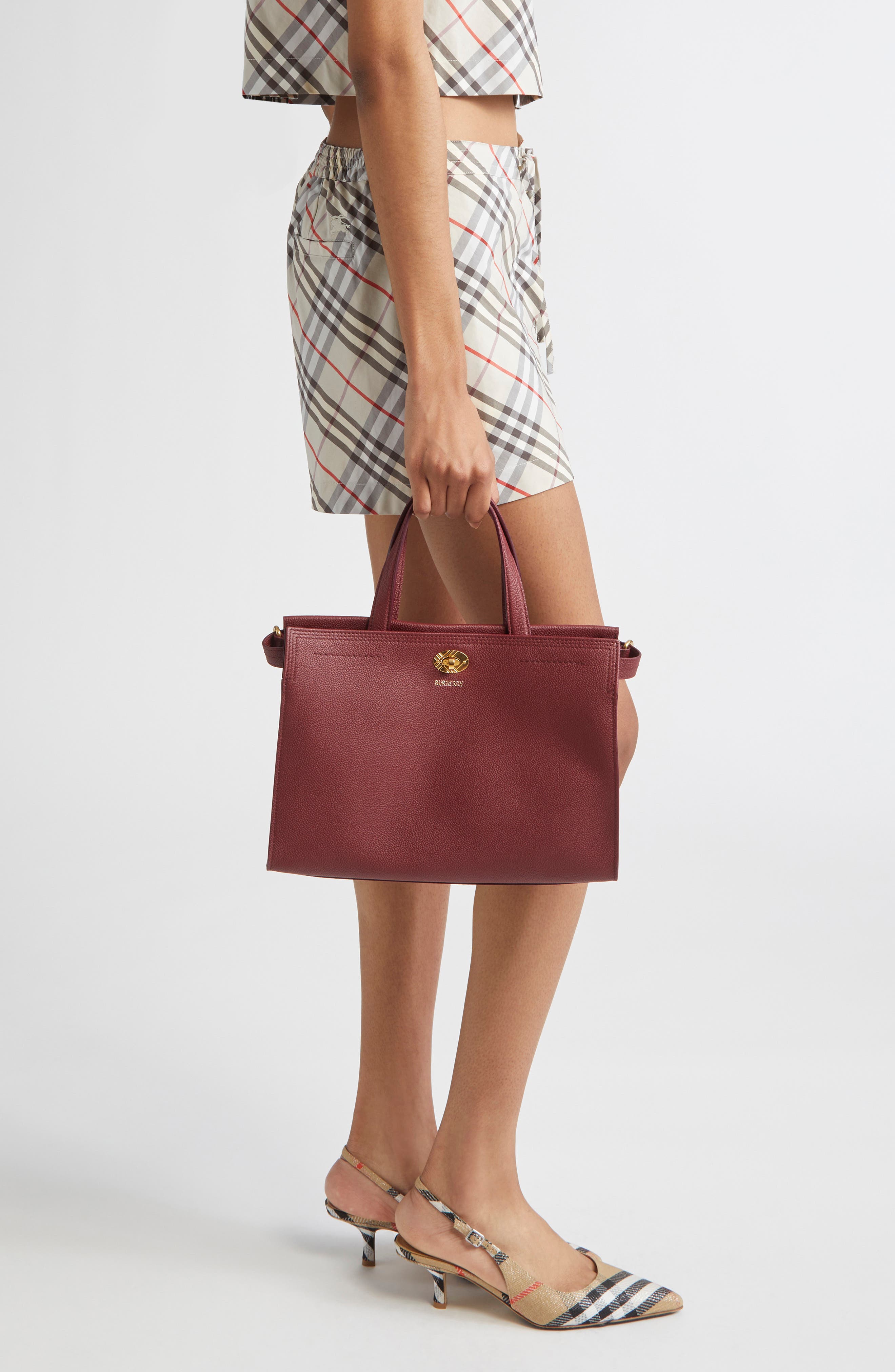 Burberry Small Cotswolds Leather Tote, Alternate, color, 