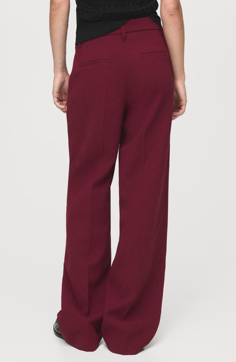 MANGO Seamed Straight Leg Pants, Alternate, color, Burgundy
