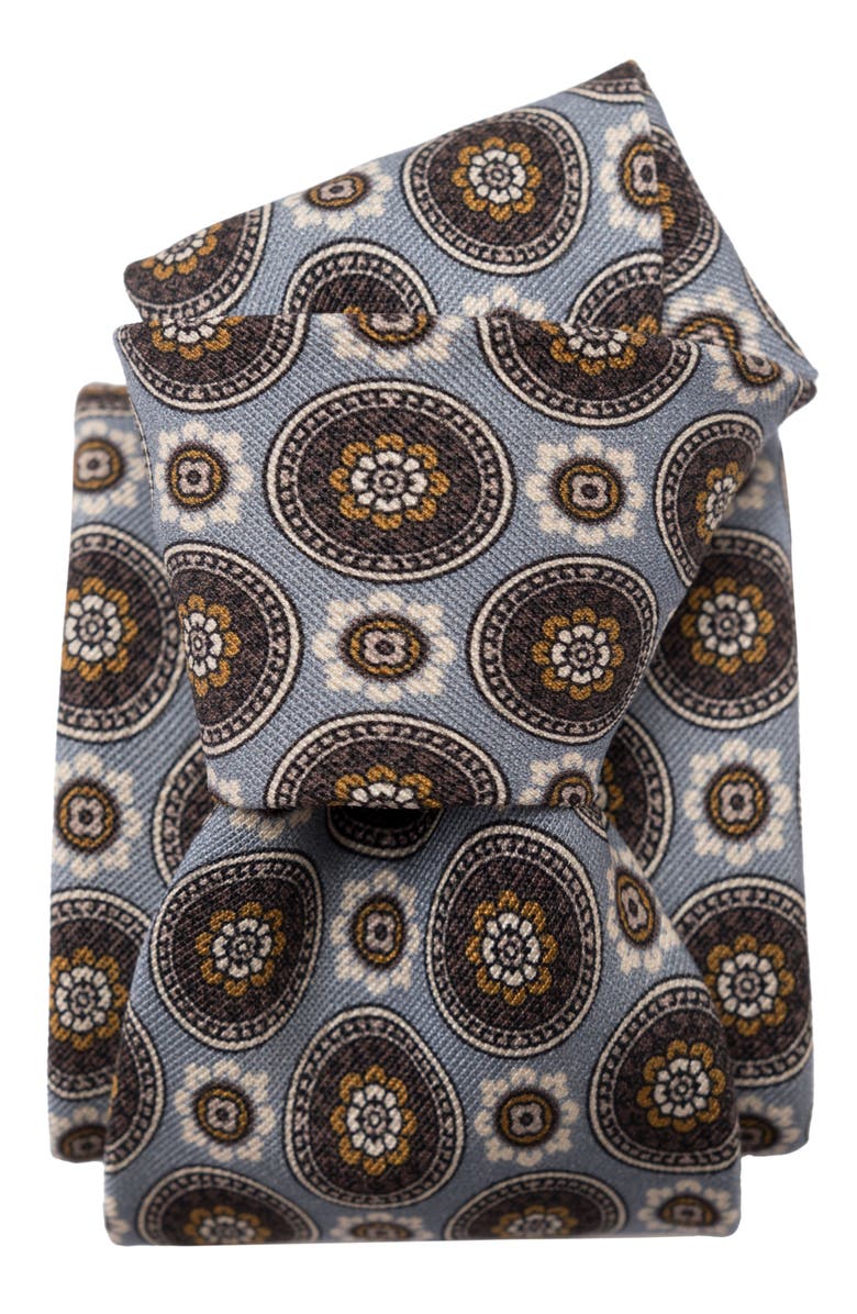 Elizabetta La Vigna - Printed Silk Tie for Men, Alternate, color, Grey