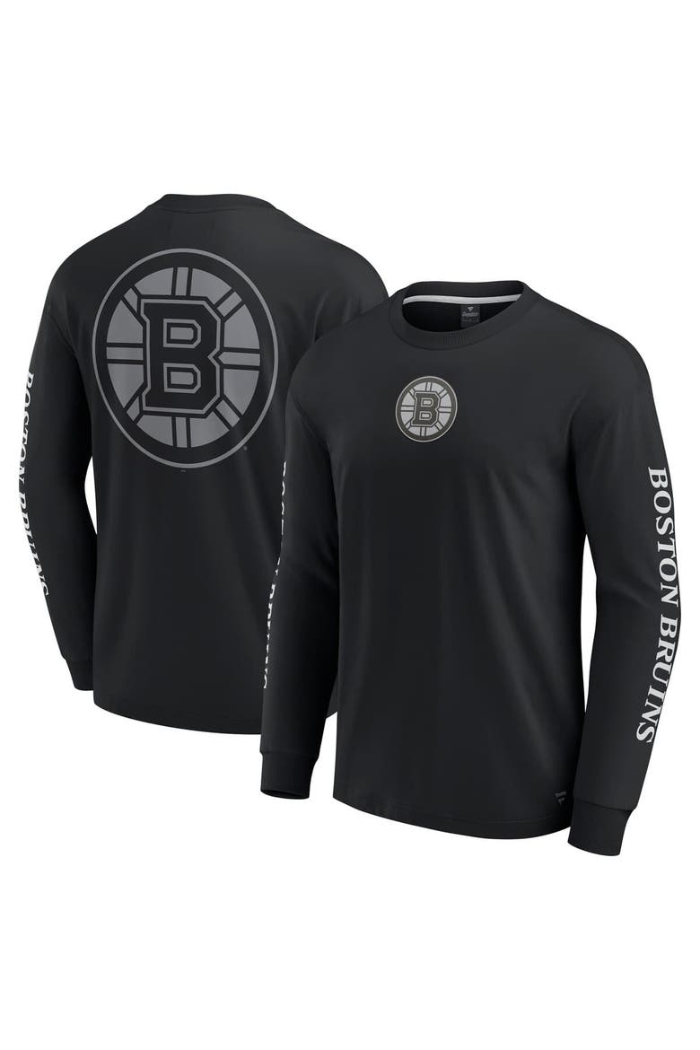 Men's Fanatics Black Boston Bruins Elements Strive Long Sleeve T-Shirt, Main, color, Black