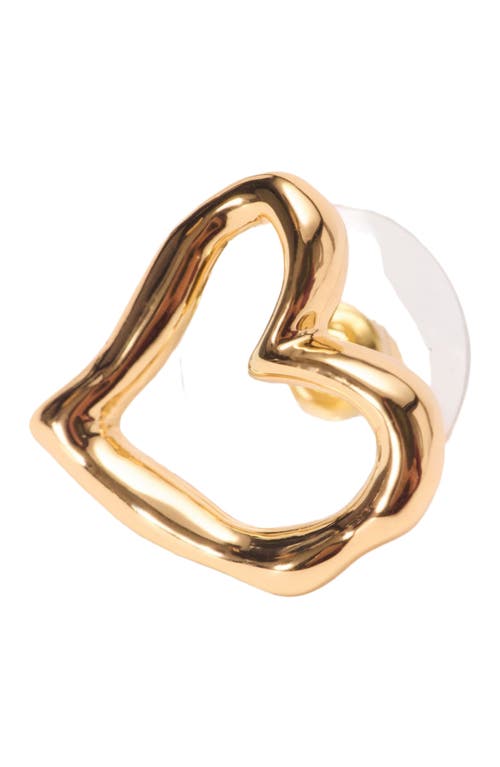 Maje Asymmetric Heart Earrings In Gold